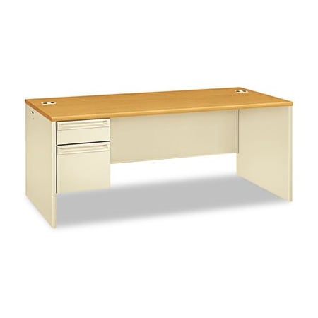 Hon HON, 38000 SERIES LEFT PEDESTAL DESK, 72W X 36D X 29.5H, HARVEST/PUTTY 38294LCL